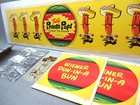 1950   s Pronto Pups Store Display Window Decals Corn Dog Bag Booklet 7 Items 