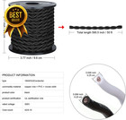 50ft 18 Gauge 2 Conductor Twisted Cloth Covered Wire Vintage Lamp Cord Black