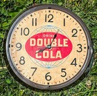 Vintage Double Cola Soda Pop Advertising Wall Hanging Electric Clock Rare Size