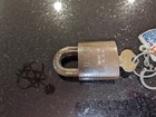 Vintage Sargent Wwii Usn Navy Brass Padlock Lock With Key Made In Usa