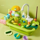 Kids Electric Kitchen Sink Toy With Running Water Pretend Play Set For Girls
