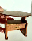 Vintage Dollhouse Miniature Tilt Up Wood Chair-table By Artisan Norm Schack 1986