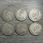 Lot Of 6 Canada Silver 25 Cents Coins Circulated Worn 1920-1940
