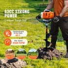 Gas Post Hole Digger 63cc 2400w With 8    Drill Bits   1 Extension Rod