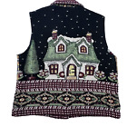 Painted Pony Vest Vintage Tapestry Winter Christmas Cottage Sleeveless Size M