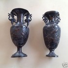 China 18 Century  Antique Pair Of Chinese Silver Vase  519gr 