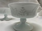 Set Of 8 Vintage Footed Grape Harvest Dessert Bowls Milk Glass Westmoreland 