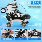 Zhukaikj Adjustable Roller Skates For Toddler Kids With Pu Small  Black-white
