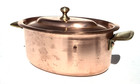 Vintage 6 7inch French Oval Copper Cocotte W Lid X2 Villedieu France 2 6lbs