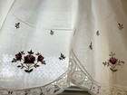 Nip Jcpenney Shabby Chic Roses Embroidered Kitchen Curtain Valance Lace 72x14