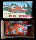 Vintage Clockwork Super Tank Ms-701 Tin Wind Up  Original Box Works