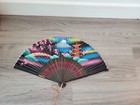 Vintage Japanese Hand Painted Folding Fan Original Box Mt Fuji Military Purchase