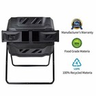 Compost Bin 43 Gal Bpa Free Home Heavy Duty Dual Rotating Outdoor Tumbler Black