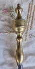 Antique Cast Seamed Brass And Wrought Iron Fireplace Poker C 1750-80 Urn Handle 