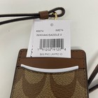 Coach Signature Pvc Id Lanyard Card Holder Khaki saddle 63274