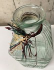 Large Square Textured Embossed Design Glass Bottle 15 Inches Tall Made In Italy