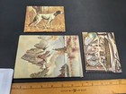 Lot Of 3 Vintage Textured Surface Board Lithograph Prints  Small Dog  Boat  Land