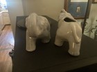 Two Petite Elephant Ceramic Planters Vintage