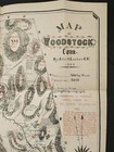 1883 Antique Woodstock Ct Large Foldout Map Linen Backed By John S Lester 25x28
