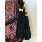 Nwt Brahmin Nerida Leopardess Melbourne Black Red Croc Shoulder Bag Tassels