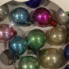 15 Vtg Japan Green Blue Pink Gold  Mercury Glass Miniature Christmas Ornaments 