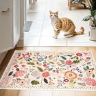 Area Rug 2x3 Washable Rug Vintage Floral Kitchen Rug  Non-slip Door Mat Ulta 