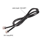 Phone Cord 3 28ft Telephone Cable Phone Line Cord Rj11 6p4c Plugs Black 2pcs