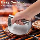 Stainless Steel Smash Burger Press  5 5 Inch Round Non-stick