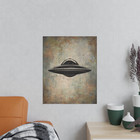 Vintage Ufo Wall Art  Sci-fi Flying Saucer Decor  Uap Alien Cryptid Space Poster