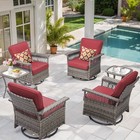 6 Piece Wicker Rattan Patio Outdoor Furniture Conversation Bistro Set Garden