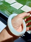  clearance  Nephrite Hetian Jade Bangle White 58m Some Cotton No Crack