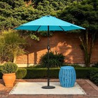 7 5 Ft Outdoor Market Patio Umbrella With Crank  6 Ribs  Cyan