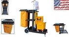 Mobile Janitorial Cart With Easy Assembly   Organized Waste Collection System