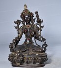 Traditional Tibetan Green Tara 8 7  Heavy-bodied Gem Bronze