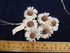 Vtg Millinery Flower 1 1 2  White Daisy W  Buff Tan Pom Center 2 Bunch Lot Kr18b
