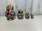Small 3 Inch Hand Painted Russian Matryoshka Style Nesting Dolls Set Of 4
