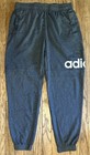 Adidas Essential Performance Logo Pants Big White Branding Graphic Left Leg L