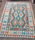 Afghani Kilim Chobi Rug Hand-woven 7x5 Ft Geometric Tribal Vibrant Multi-color F