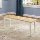 Dining Bench Solid Wood Farmhouse Modern Country Kitchen White Natural Color 48 