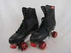 Vintage Mens Chicago Roller Skates-size 12-black W red Wheels-euc