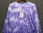 World Wide Sportsman Fishing Shirt Large Rash Guard Purple Ripple Upf 50 Beach