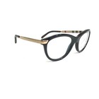 Burberry Eyeglasses Frames B 2161-q 3001 Black Gold Nova Check Cat Eye 53-18-140