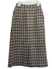 Vintage Women 100  Pure Wool Plaid Skirt Button Down Midi Wool Skirt Usa Made 