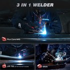Arccaptain Mig Welder 135a 3-in-1 Flux Core Gasless Mig lift Tig stick Led 110v