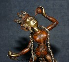 10 8  Old Tibetan Red Copper Gold Gilt Padmapani Lokeshvara Tara Buddha Statue