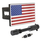  American Flag Metal Trailer Hitch Cover Heavy Duty 2  Inch Tow Rear Red