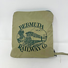 Bermuda Railway Company Packable Backpack 12x21  Foldable Tan Green