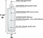 Twist Top Applicator Bottles Squeeze 8 Oz Empty Plastic Squirt Bottle Refilla   