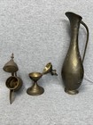 Antique Dallah Brass Coffee Islamic Copper Pot Arabic Middle Eastern Bedouin Set