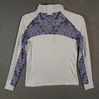 Romfh Women s Lds Long Sleeve 1 4 Zip Dressage Shirt Size S White Purple Nwt